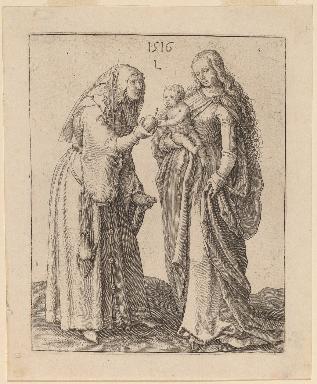 Jomfruen og den hellige Anna av Lucas van Leyden