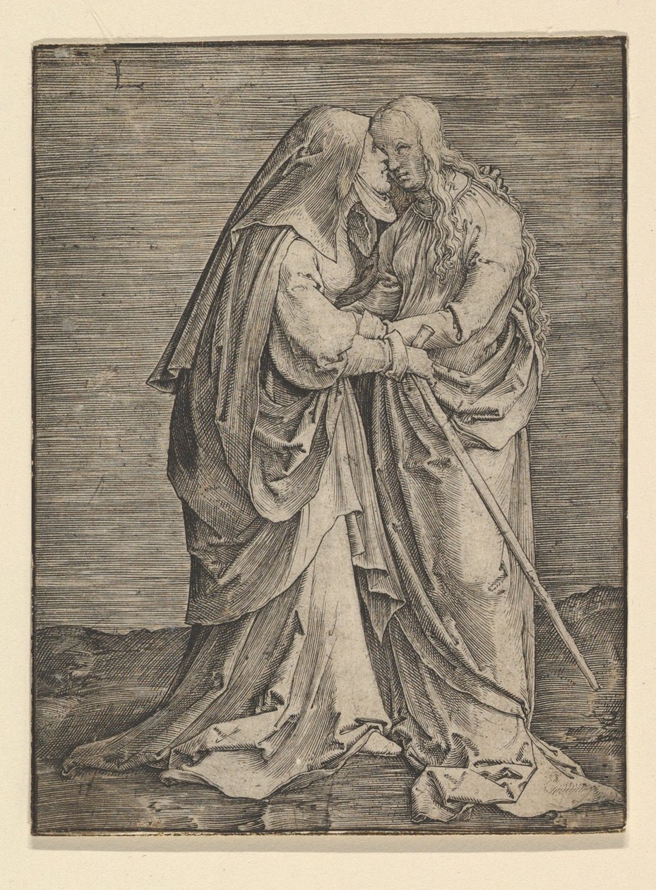 Besøket, ca. 1516. av Lucas van Leyden