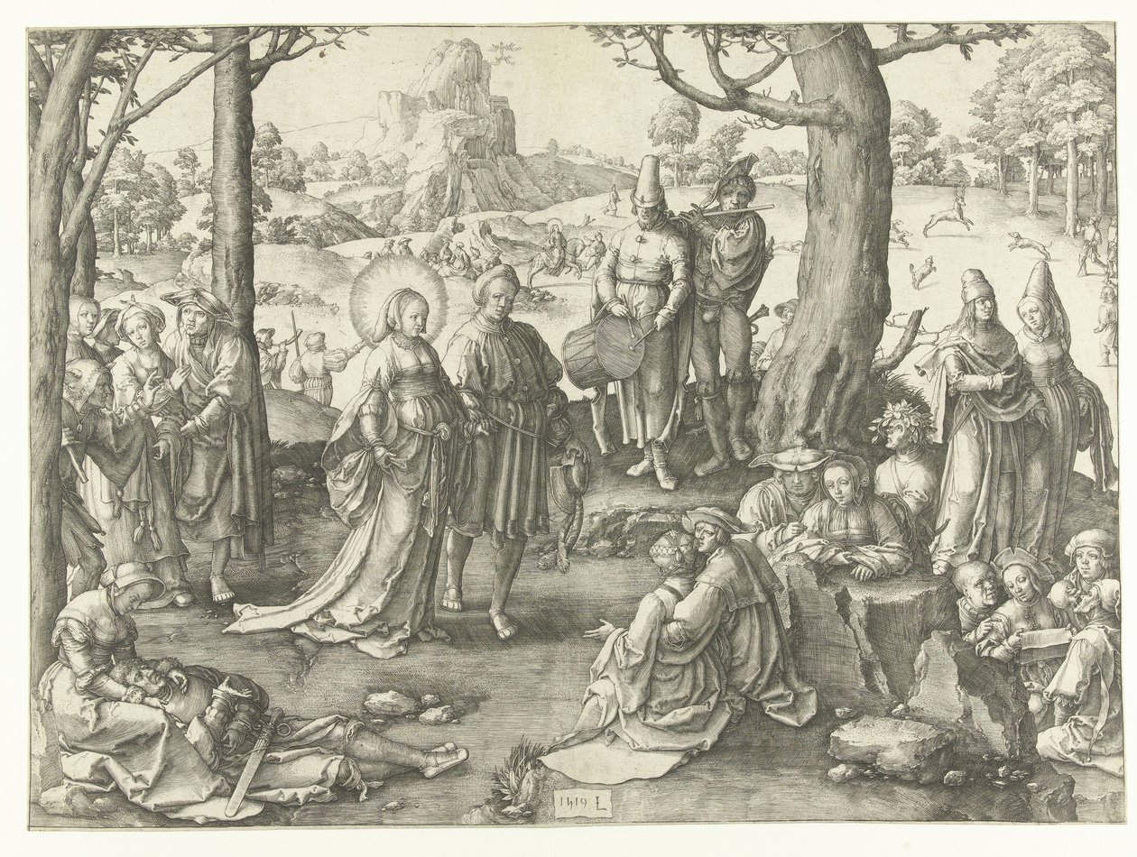 Det verdslige livet til Maria Magdalena De dans av Maria Magdalena av Lucas van Leyden