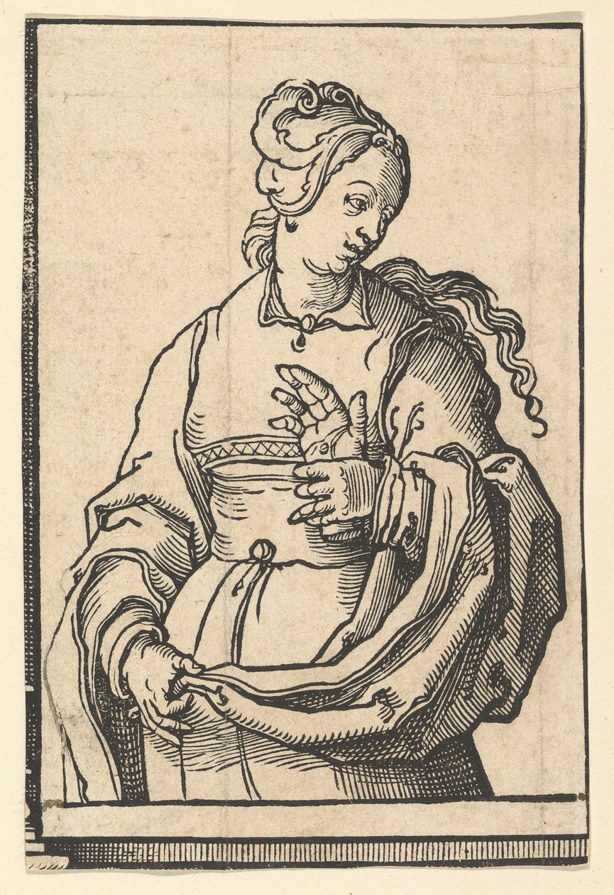 Tiburtine Sibyl, fra serien av Sibylls, ca. 1530. av Lucas van Leyden