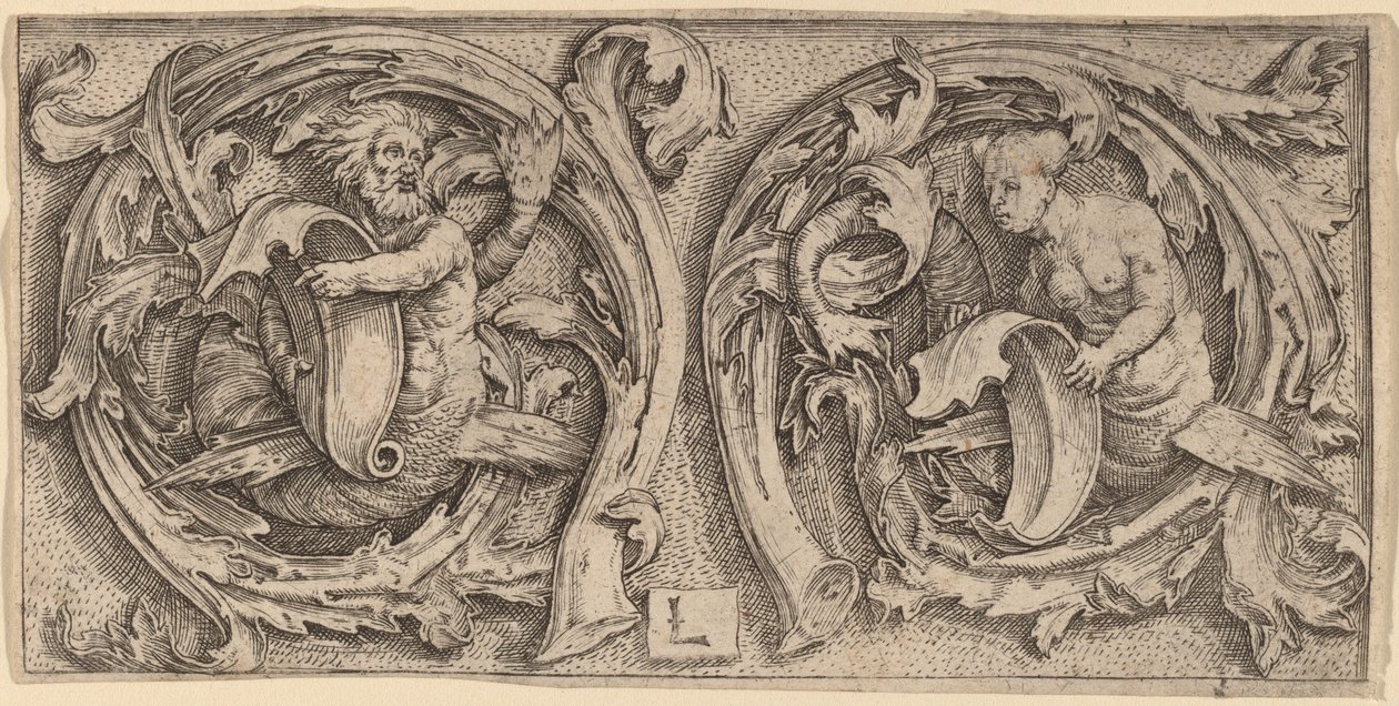 Triton og Siren i Tendrils av Lucas van Leyden