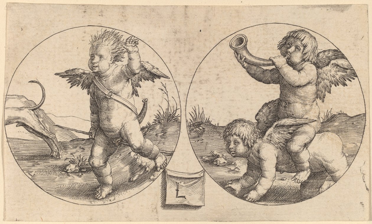 To amorer i to sirkler av Lucas van Leyden