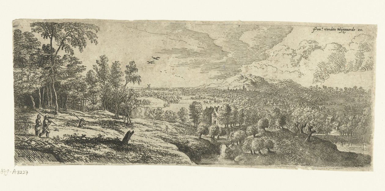 Landskap med menn som bærer pinner Vide landskap (serietittel) av Lucas van Uden