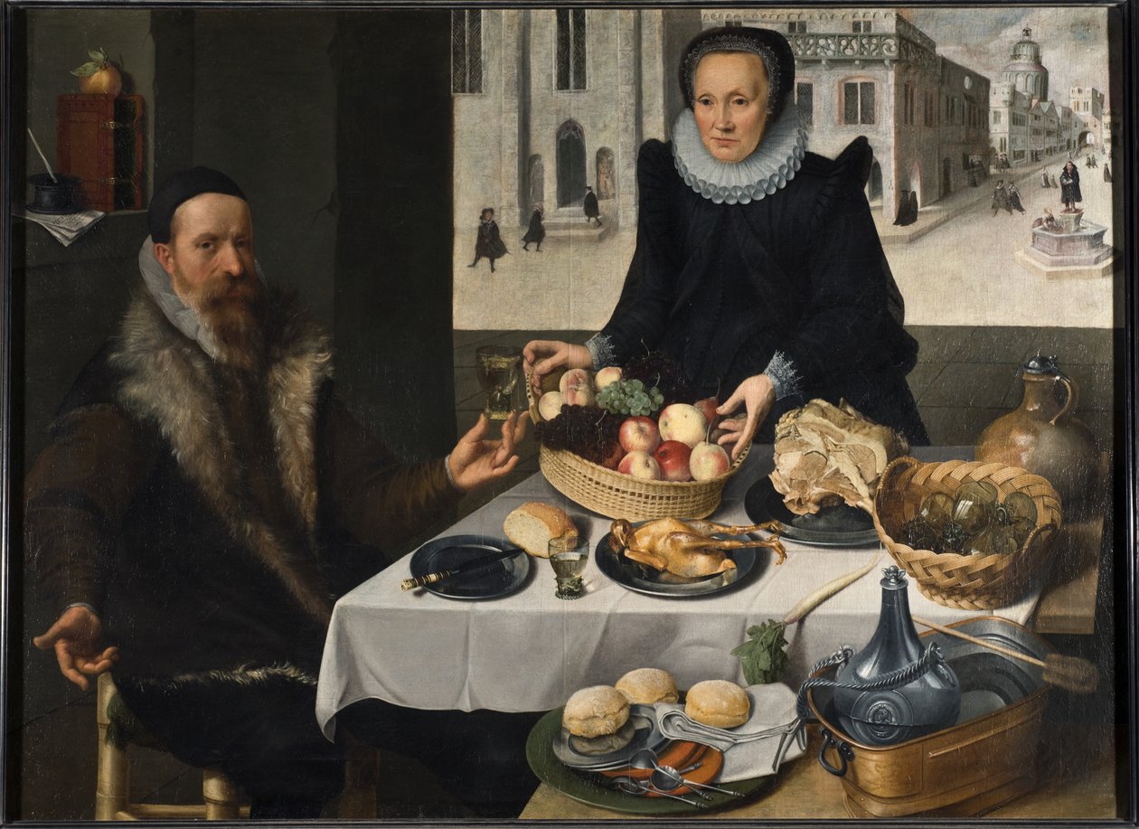 Dobbeltportrett av et eldre par av Lucas van Valckenborch