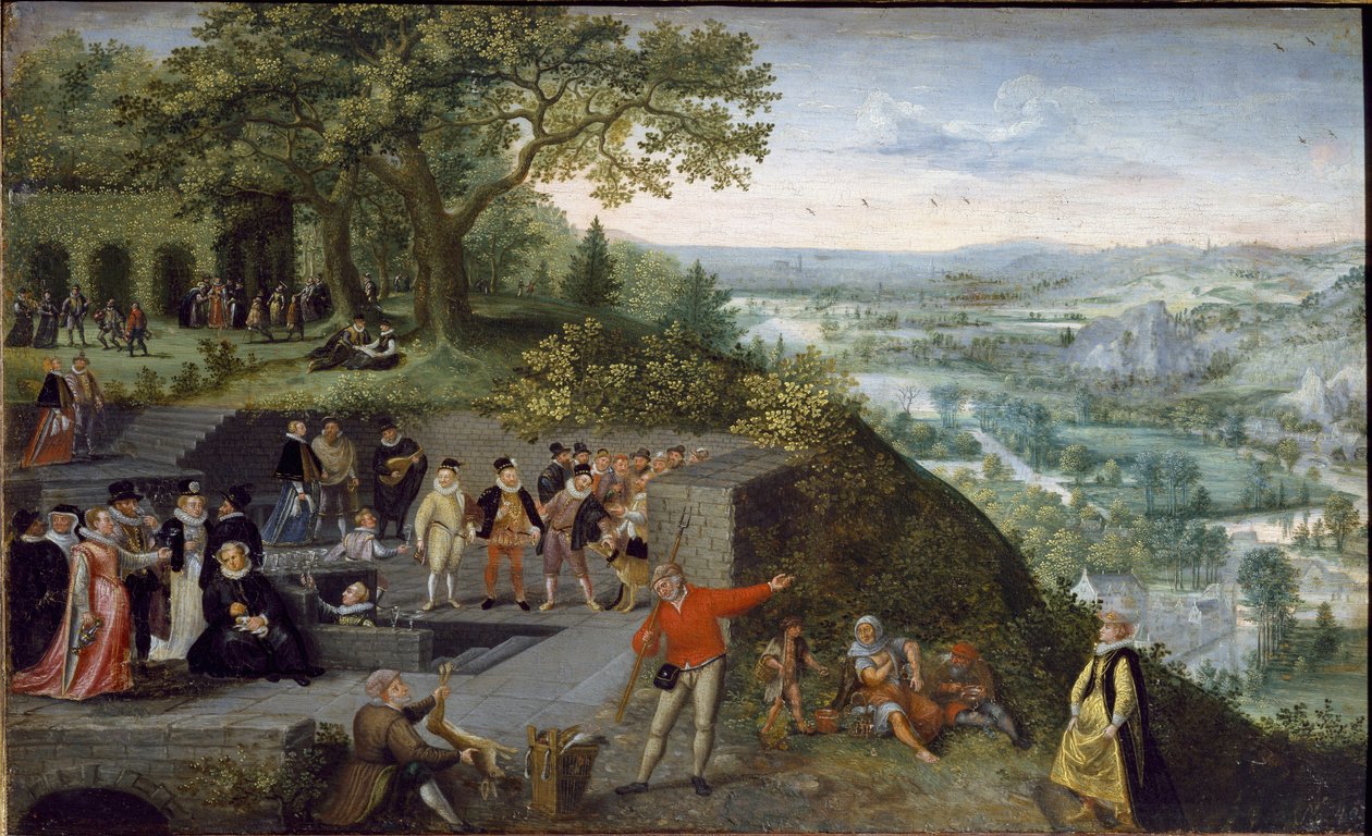 Keiser Rudolf II ved en drikkekur (olje på lerret, ca. 1593) av Lucas van Valckenborch