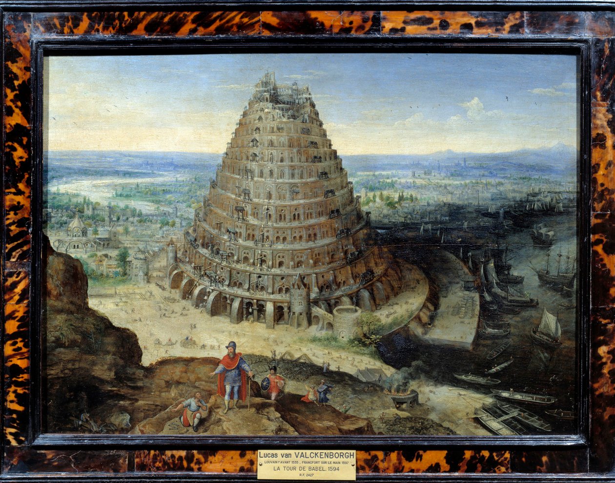 La Tour de Babel-maleri av Lucas van Valckenborch (1530-1597) 1594 Søn. 0,41 x 0,56 m - Babelstårnet. Maleri av Lucas van Valckenborch (1530 -1597) av Lucas van Valckenborch