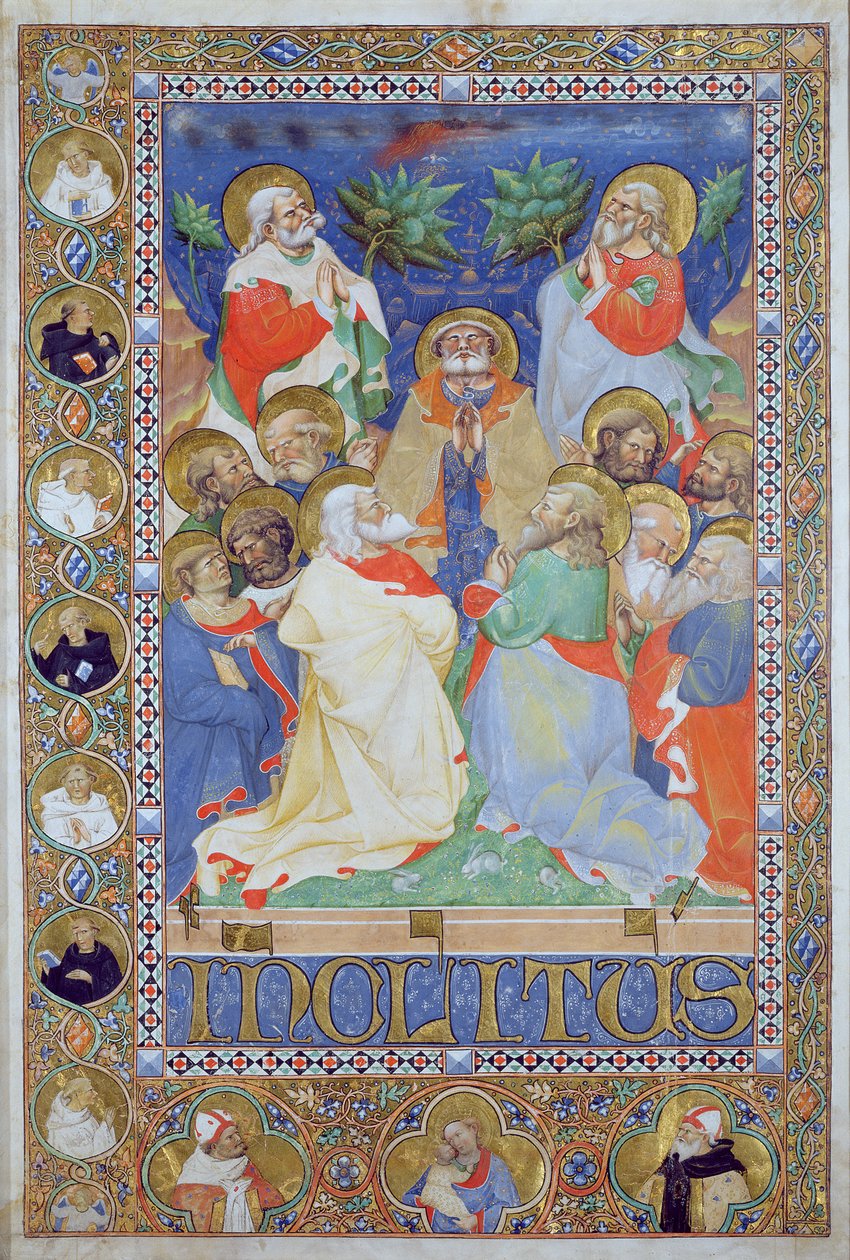 The Mission of the Apostles, Lombardia School vellum av Luchino Belbello