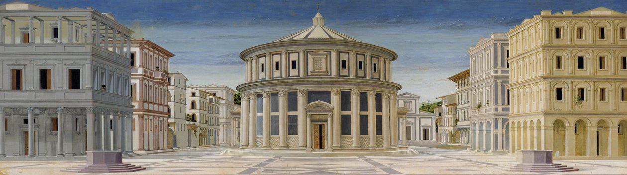 Utsikt over en ideell by, eller Guds by, etter 1470 av Luciano Laurana