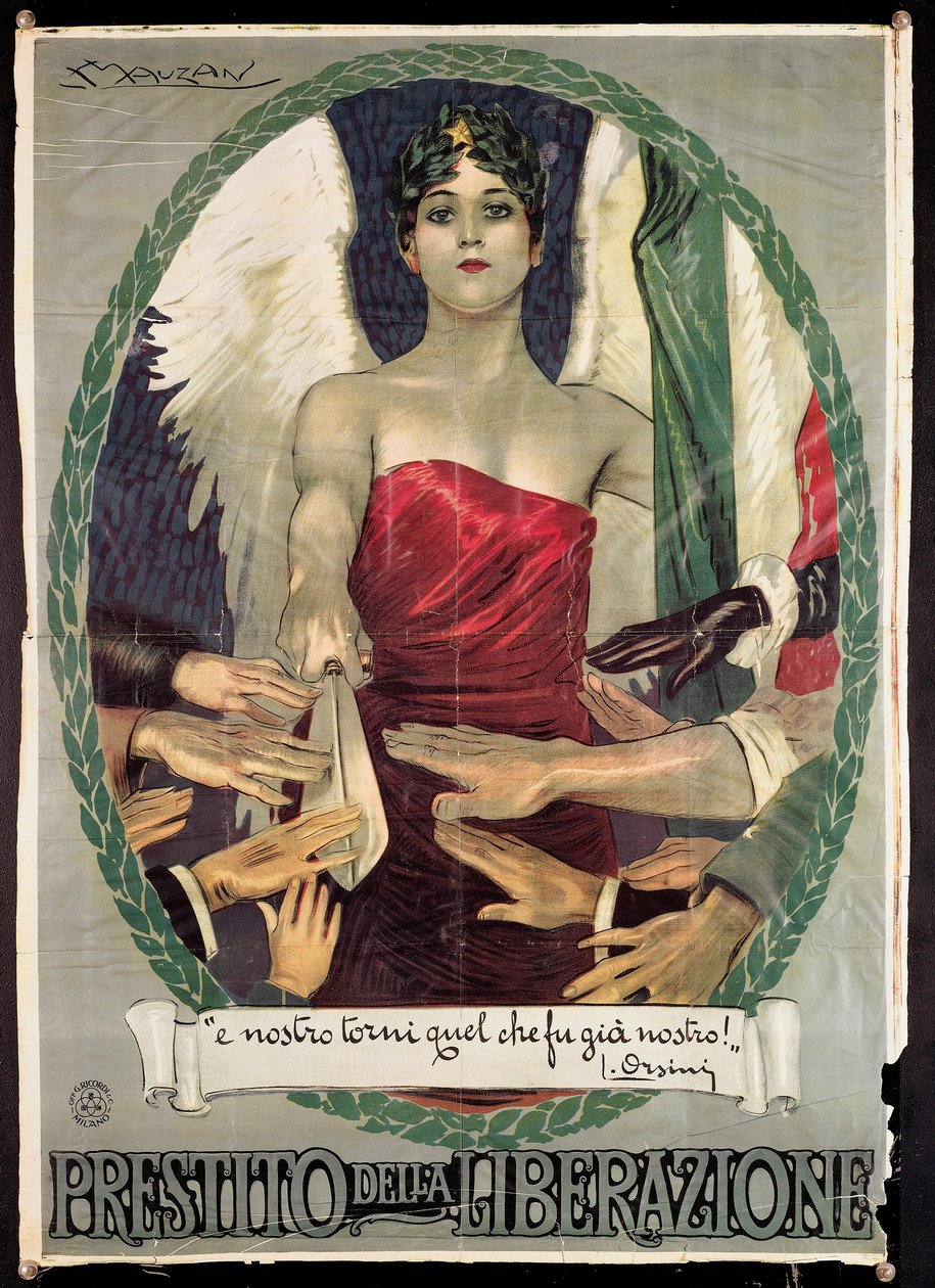 Italiensk WWI War Loan-plakat av Luciano Achille Mauzan
