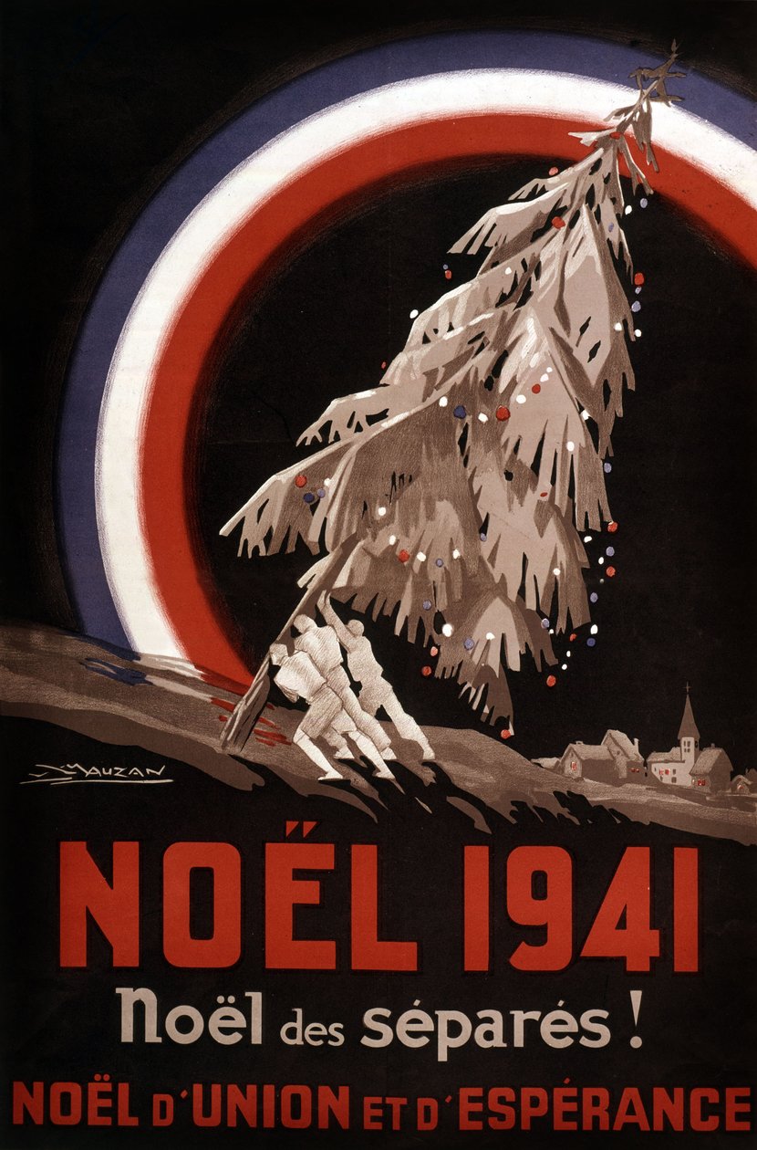 Plakat for fangenes jul, Frankrike av Luciano Achille Mauzan
