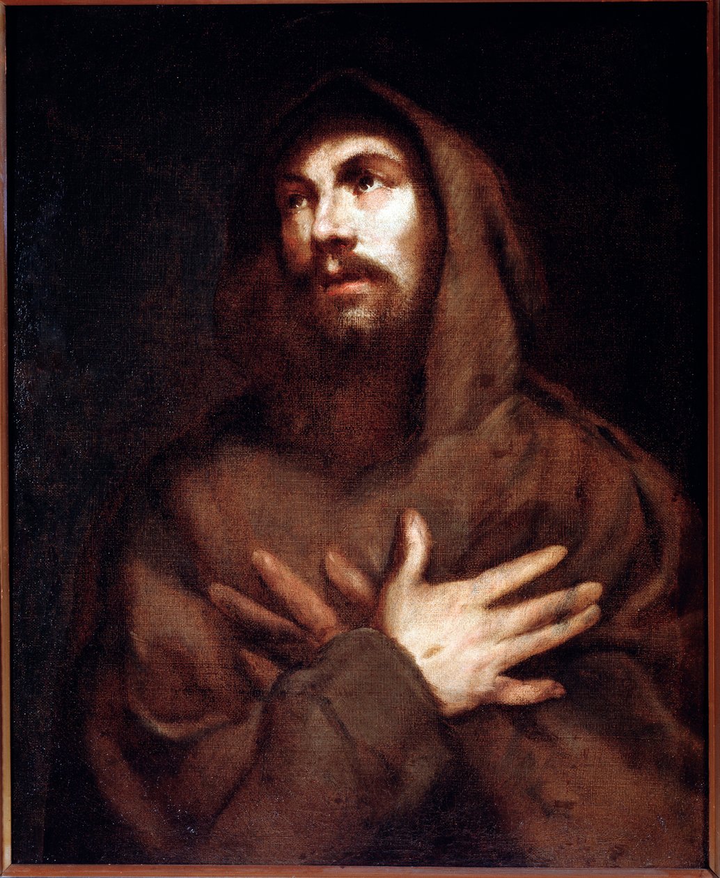 Saint Francois av Assisi, maleri av Luciano Borzone (1590-1645) av Luciano Borzone