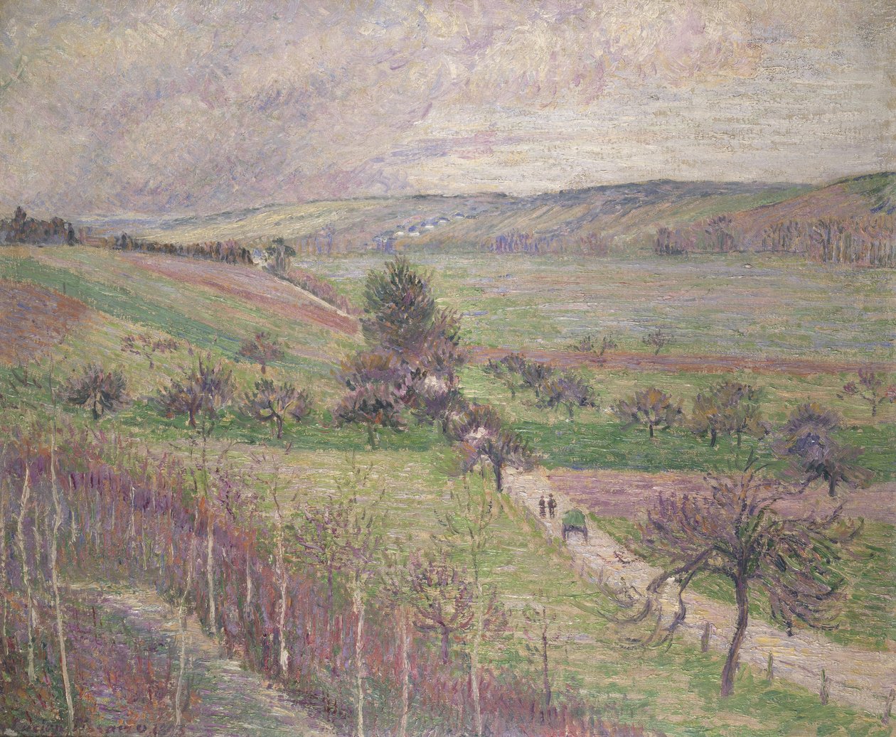 Thierceville Road, tidlig på våren, 1893 av Lucien Pissarro