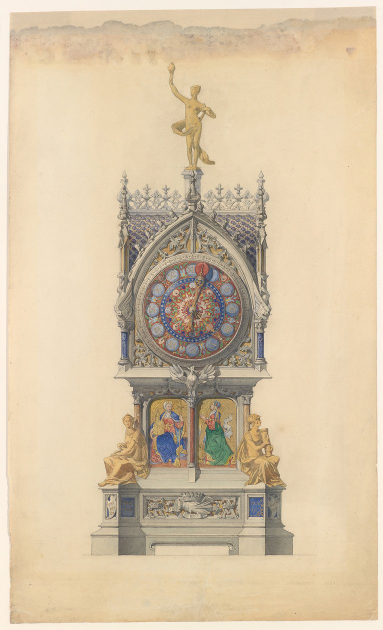 Design for emaljert klokke, ca. 1882. av Lucien Falize