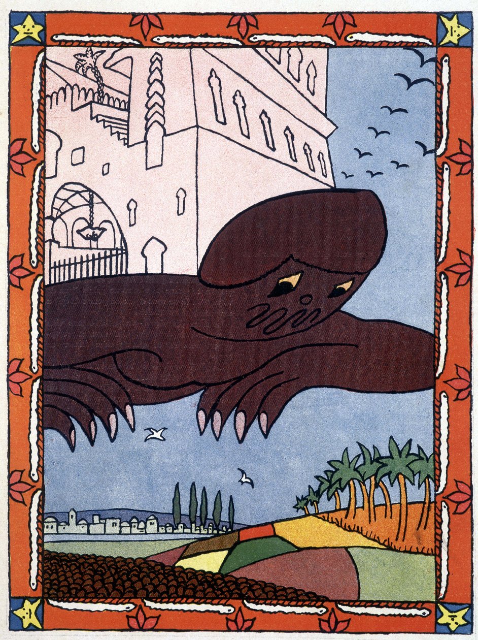 Et geni - i "" Tusen og en natt"" ill. av Lucien Laforge (1889-1952) av Lucien Laforge