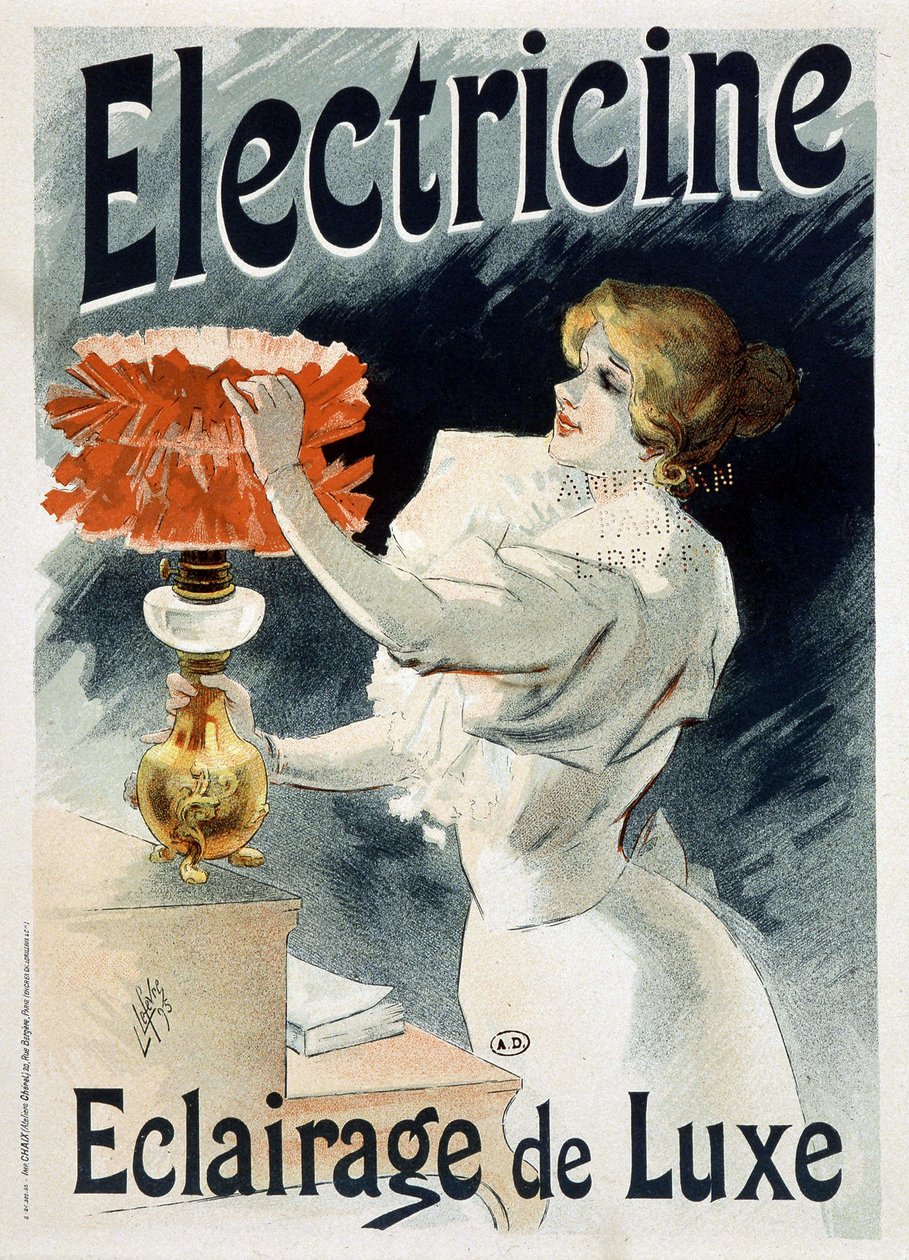 Plakatannonse for "" Electricine: luxury lighting" av Lucien Lefèvre av Lucien Lefevre