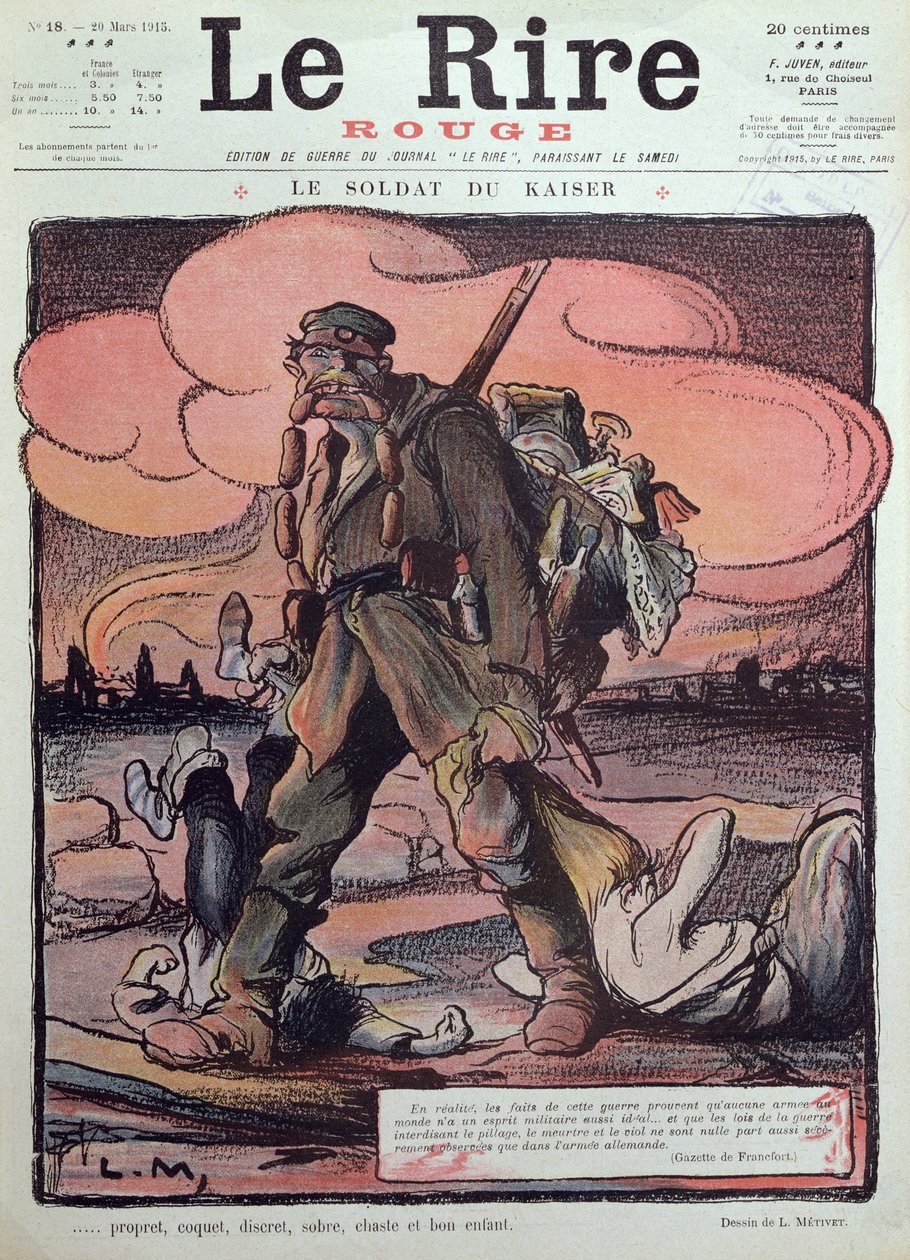 Karikatur av en tysk soldat, fra forsiden av 