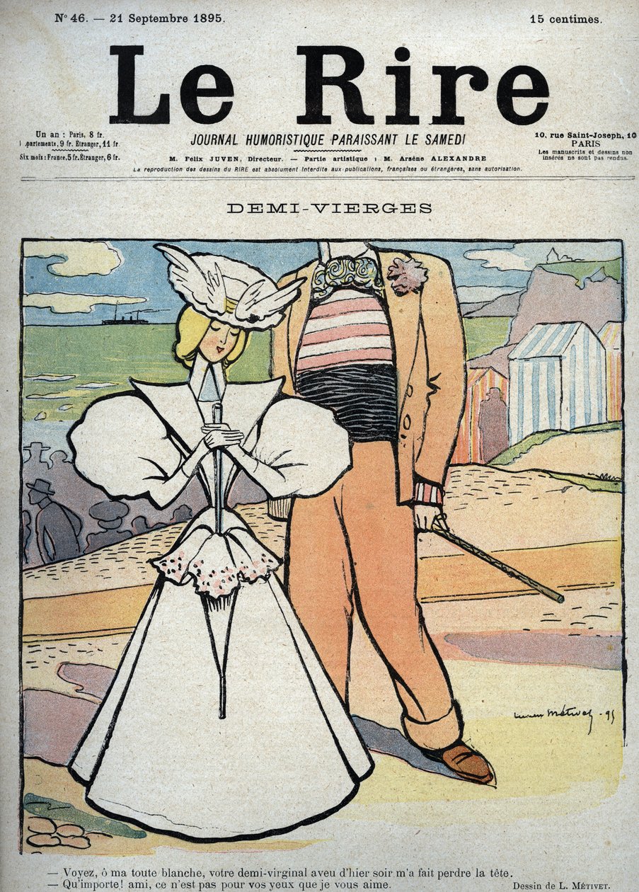 Halv jomfruer (halv jomfru) - tegning av Lucien Marie Francois Metivet (1863-1930) til latteren 21. september av Lucien Metivet