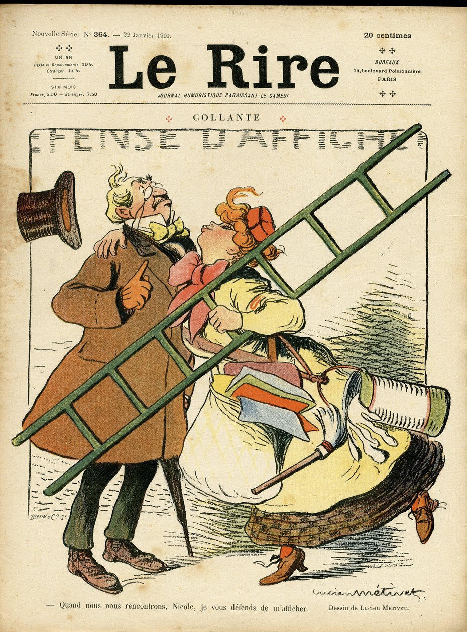 Illustrasjon til omslaget Le Rire, 22/01/10: feminisme (gravering) av Lucien Metivet