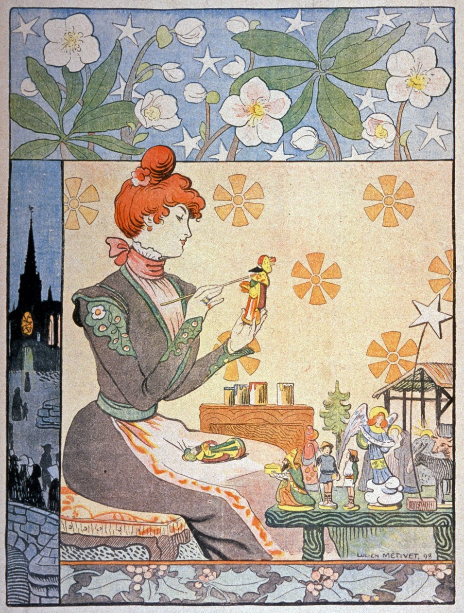 Maleri av santons i Provence. 1898 (illustrasjon) av Lucien Metivet