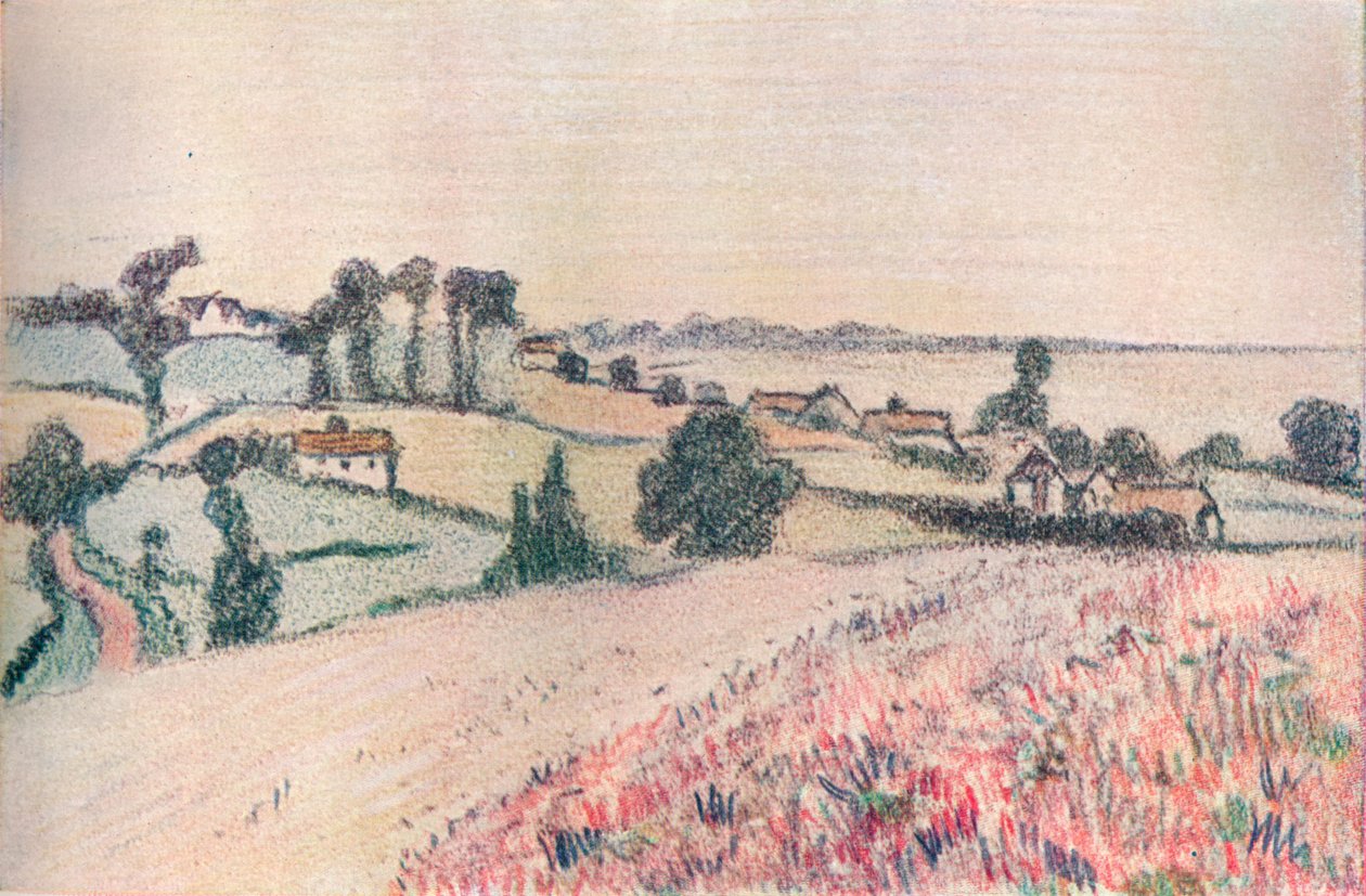 Fra en tegning i farget kritt av Lucien Pissarro, 1900-tallet av Lucien Pissaro