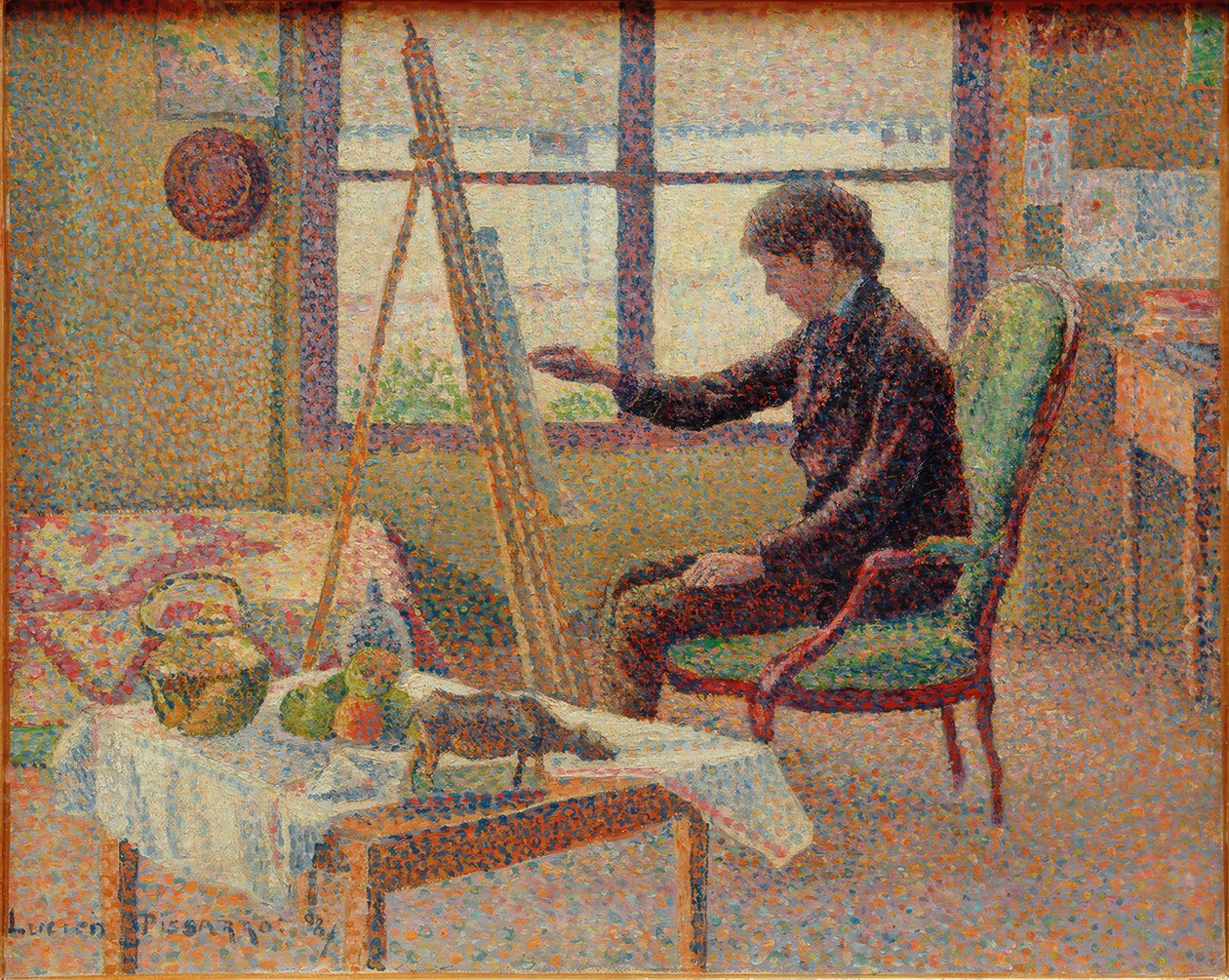 Kunstnerens atelier - portrett av broren av Lucien Pissarro