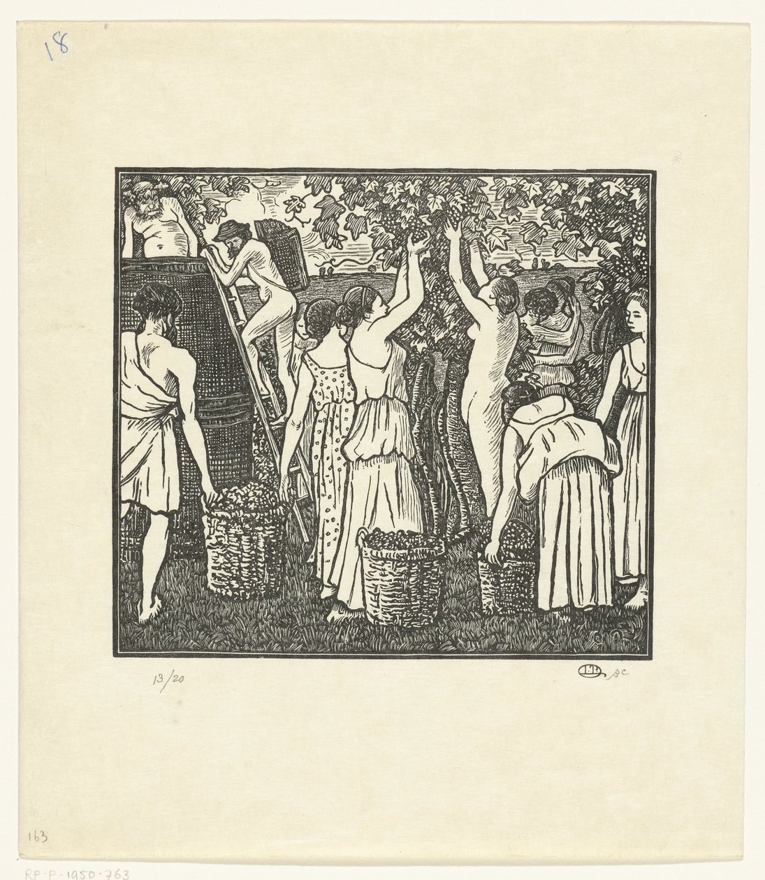 Fra Wijnoogst Daphnis og Chloe, The Harvest Daphnis og Chloe (serietittel) av Lucien Pissarro