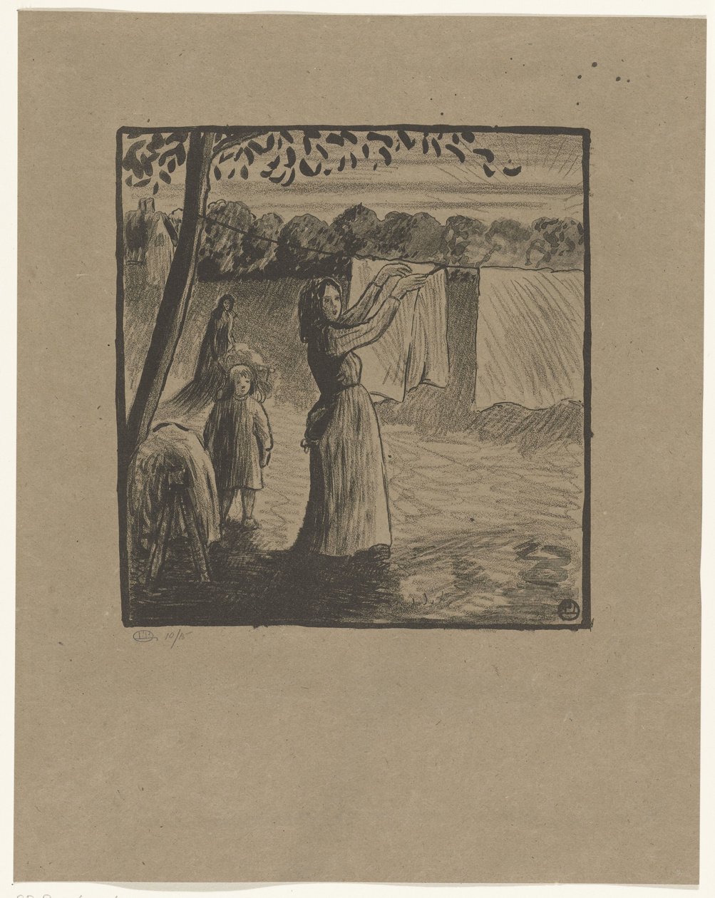 Henger klesvasken av Lucien Pissarro