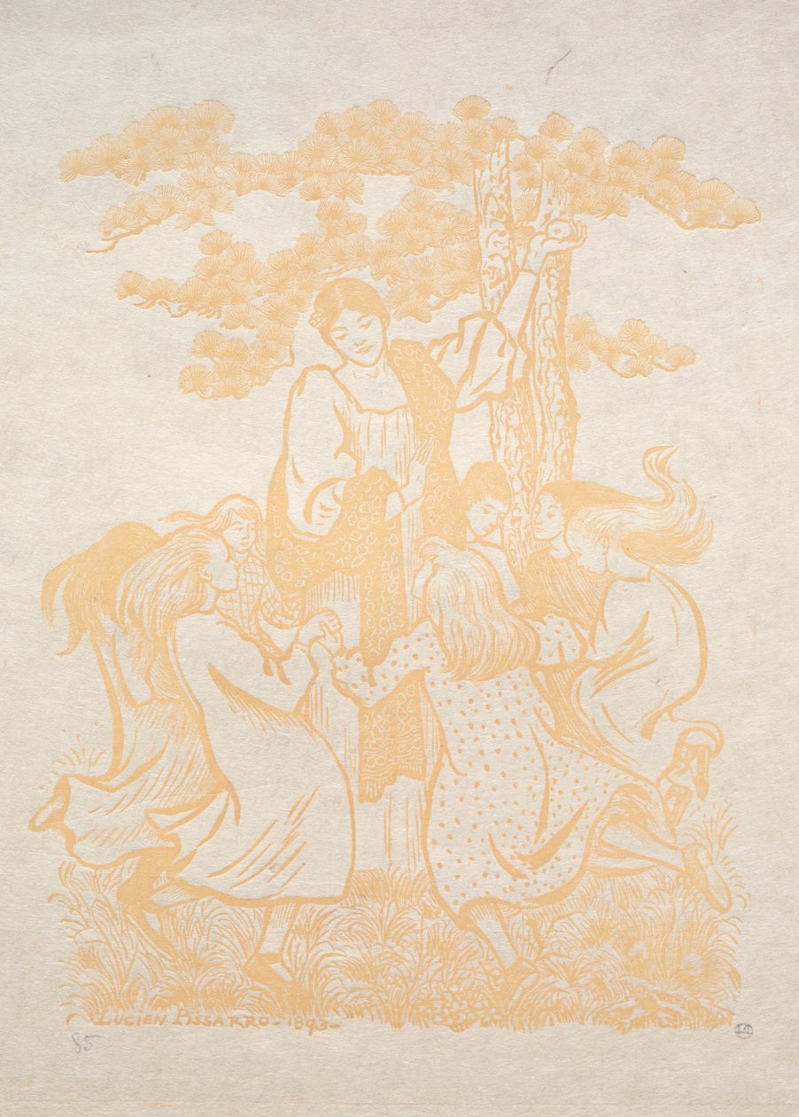 Illustrasjon 25: La Ronde, 1893. av Lucien Pissarro