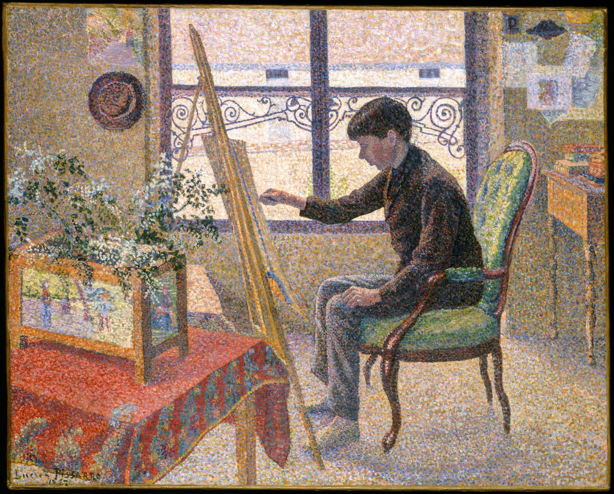 Atelierets interiør av Lucien Pissarro