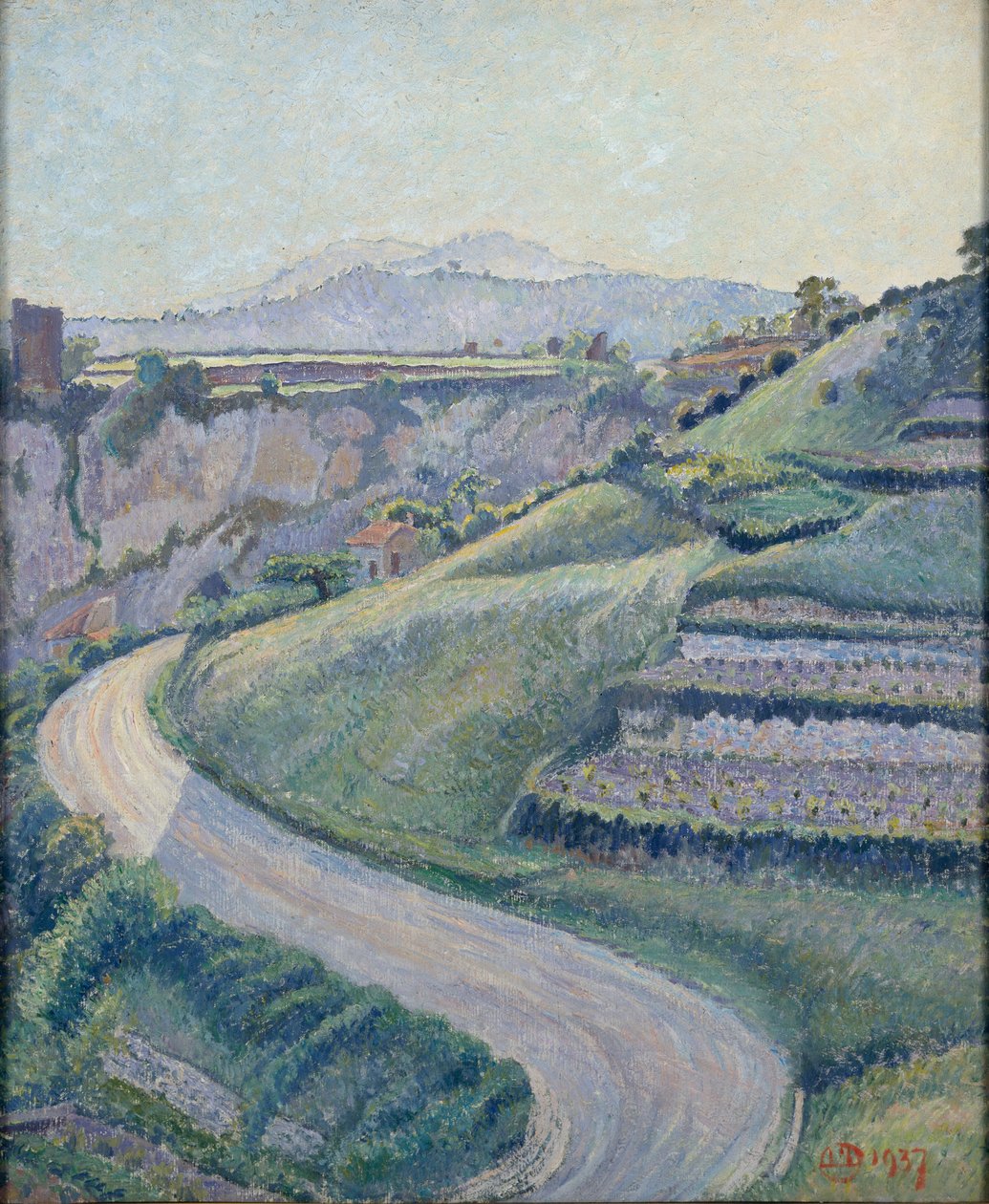 The New Road, Cotignac, 1937 av Lucien Pissarro