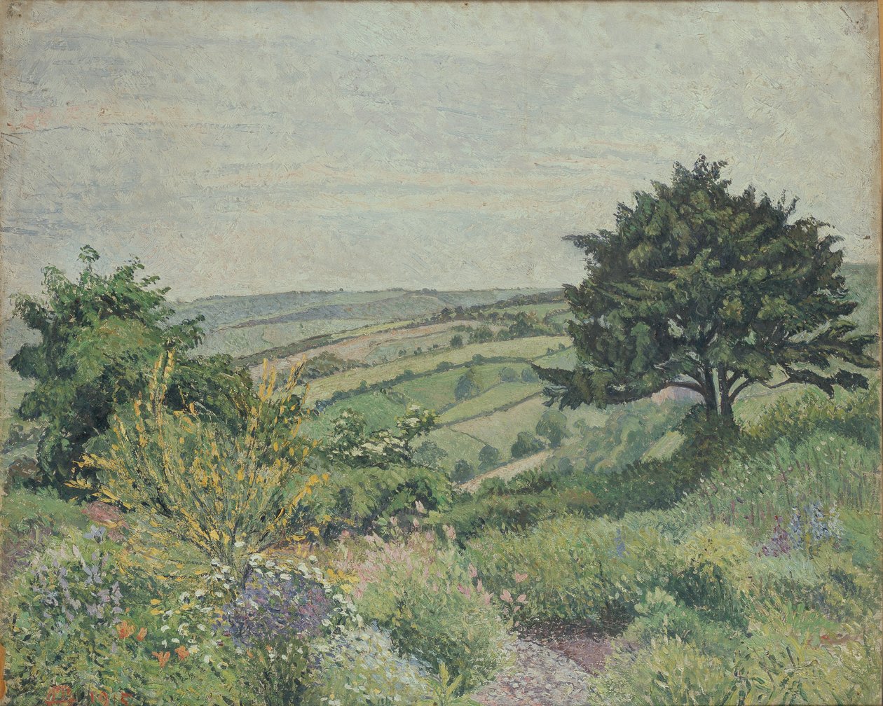 The Cottage Garden, Fishpond, 1915 av Lucien Pissarro