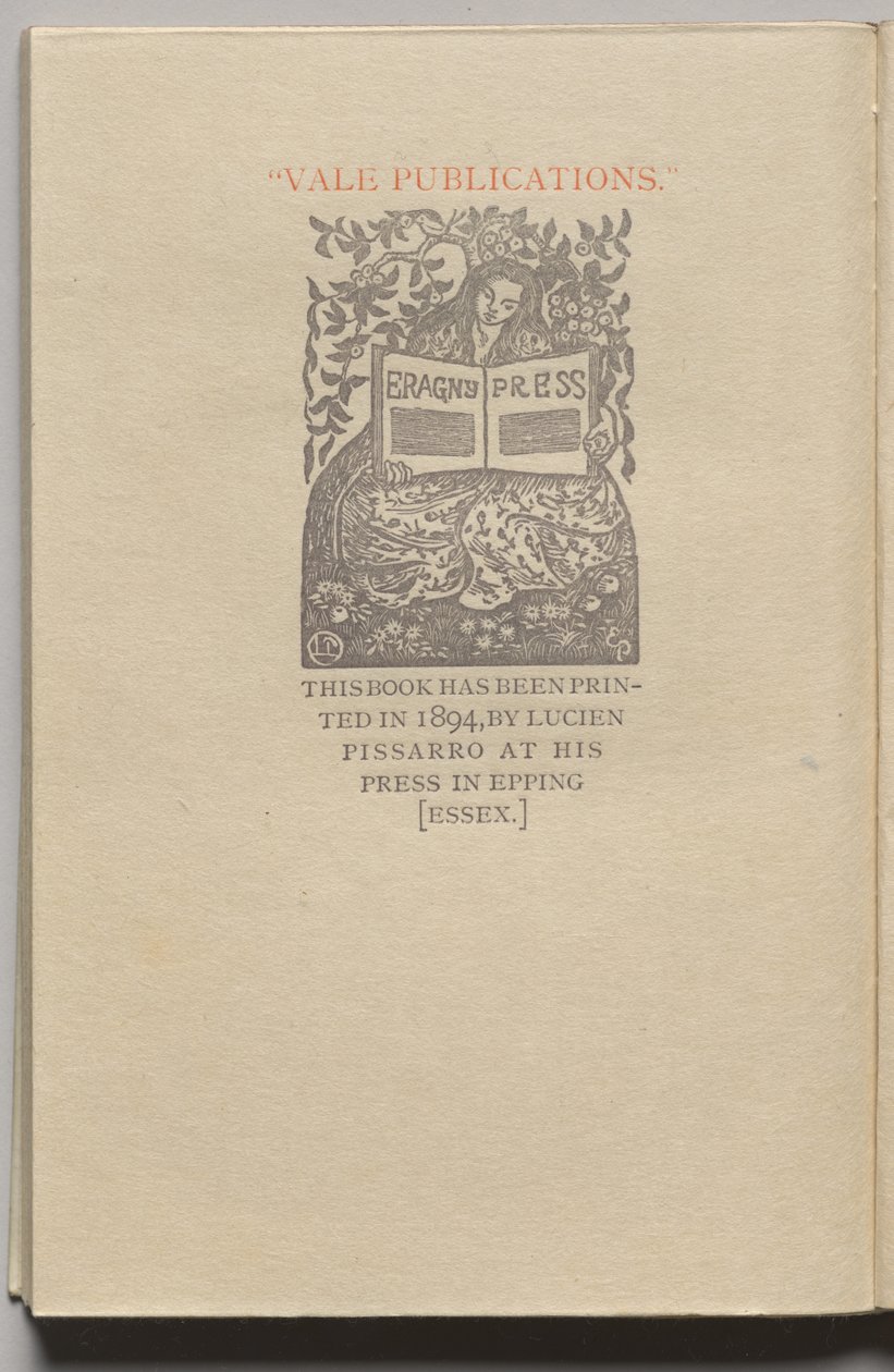 The Queen of the Fishes: Plate 13 (kolofon) av Lucien Pissarro
