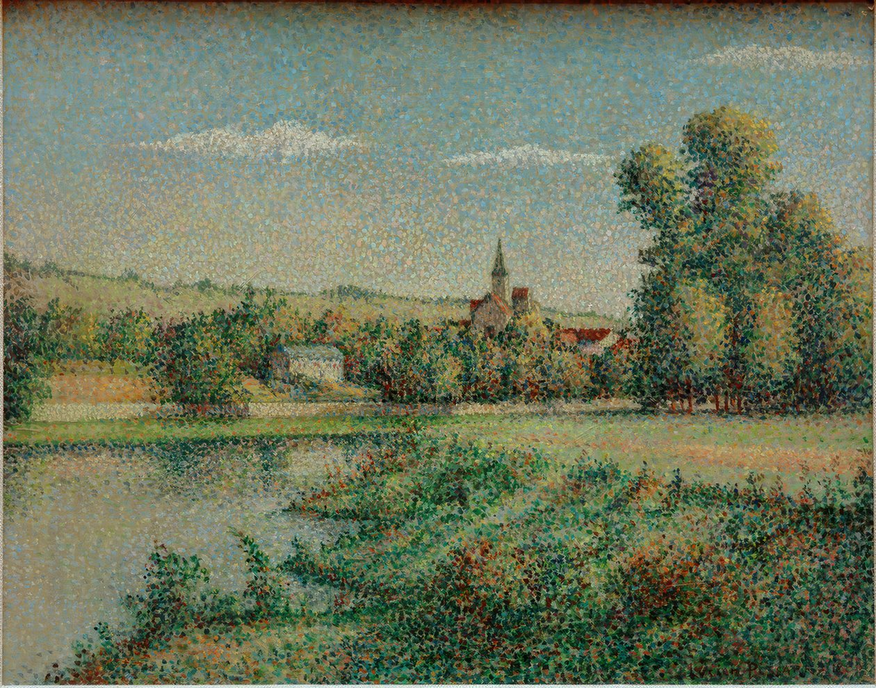 landsbyen Ile de France av Lucien Pissarro