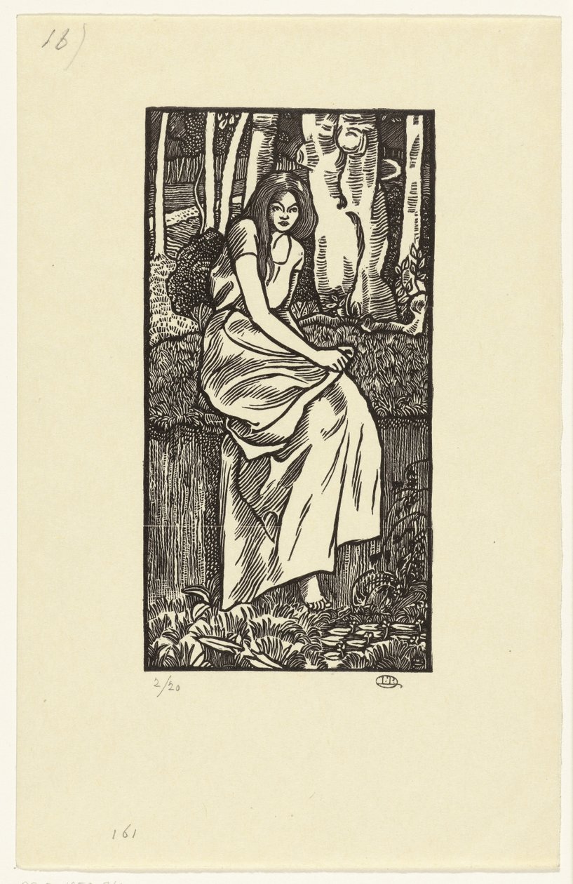 Kvinne i en skog Skogjente av Lucien Pissarro