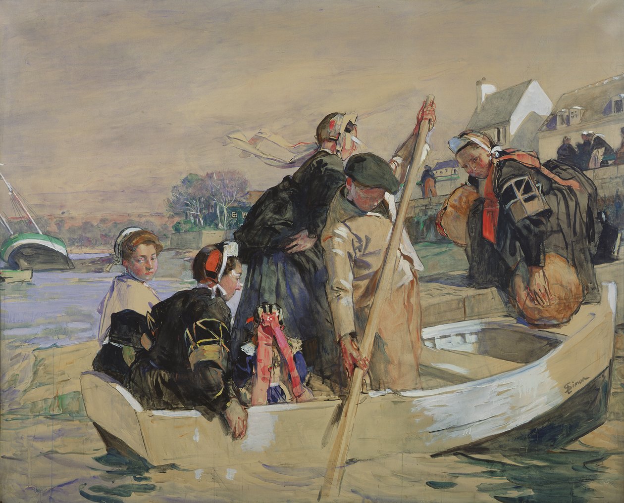 Bretonsk scene av Lucien Simon