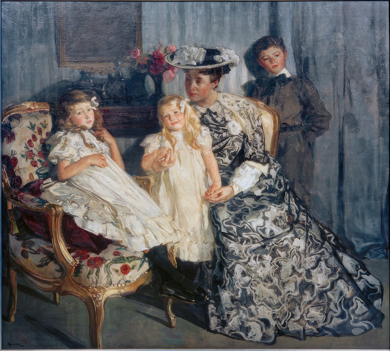 Madame Simon med barna sine av Lucien Simon
