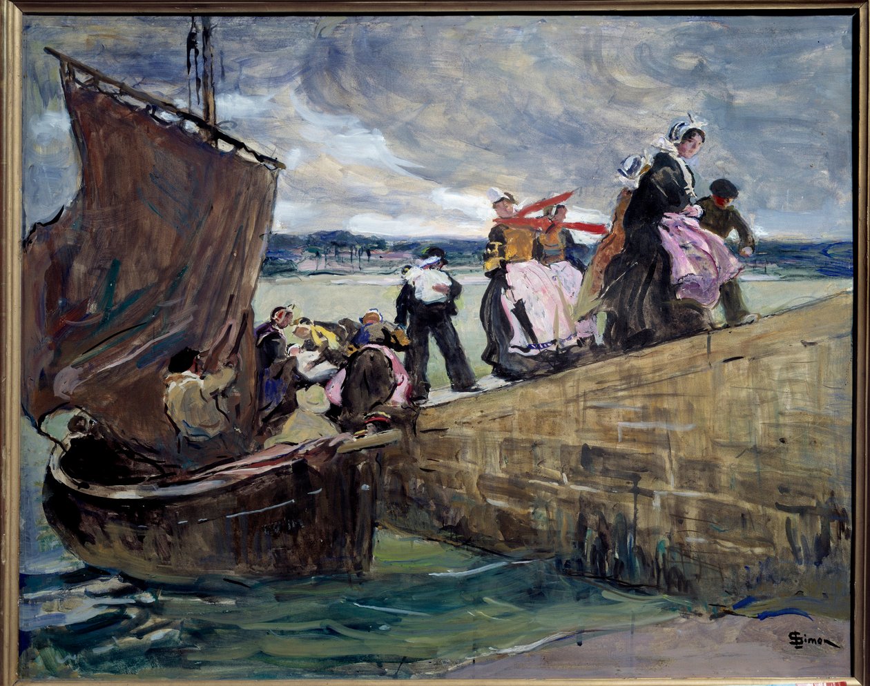 Smugleren ved Sainte Marine i Bretagne Maleri av Lucien Simon (1861-1945) 1907 Rennes, Musee des Beaux Arts av Lucien Simon