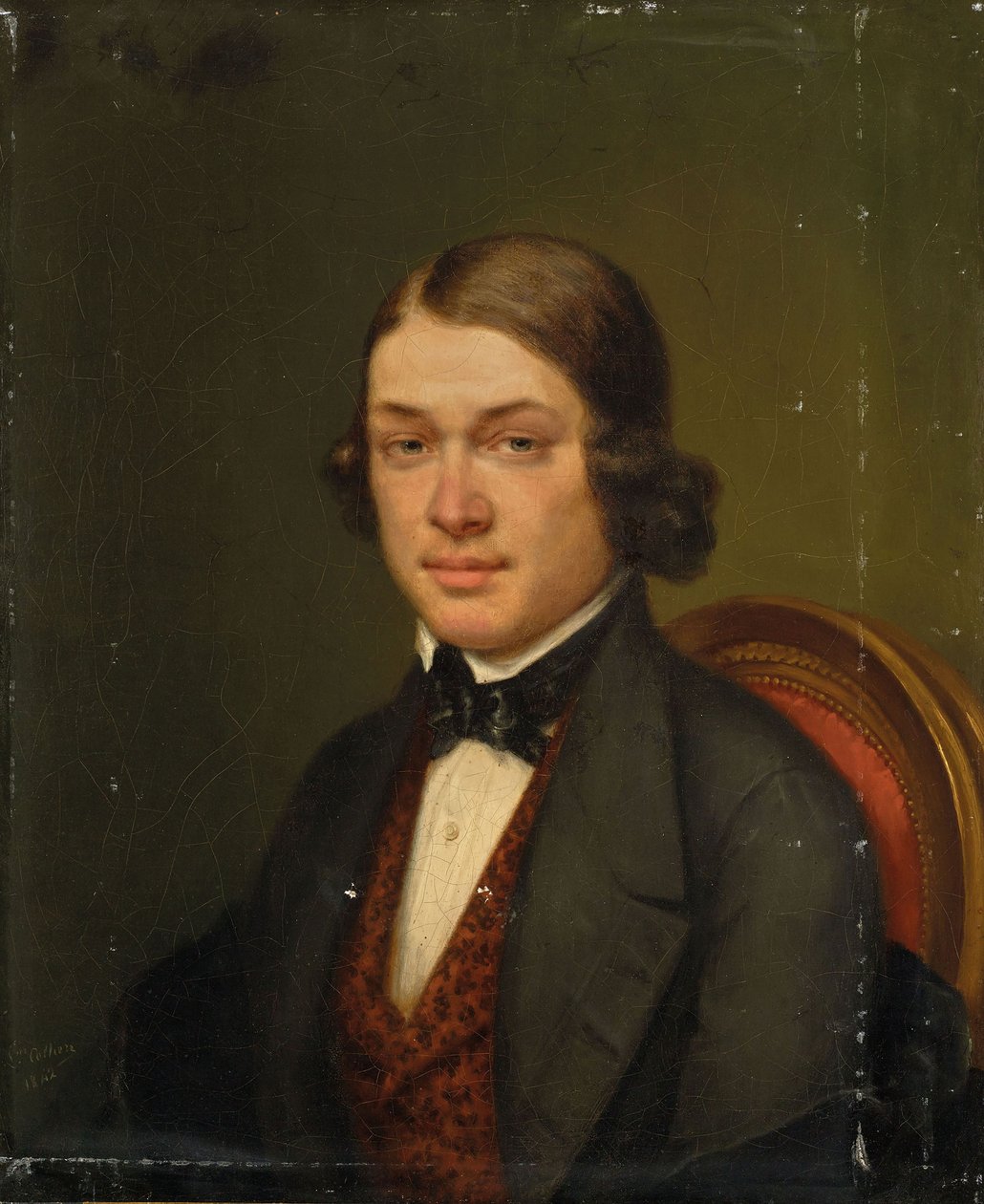 Portrett av komponisten Robert Schumann 1810-1856, 1842. av Lucienne Collière