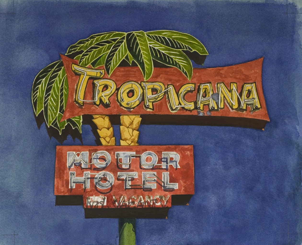 Tropicana, 2006 (wc på papir) av Lucy Masterman