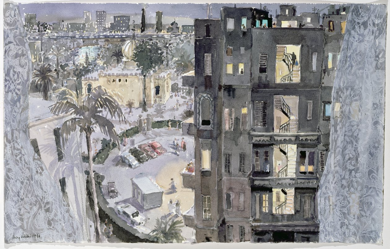 Cairo Night, 1996 (wc på papir) av Lucy Willis