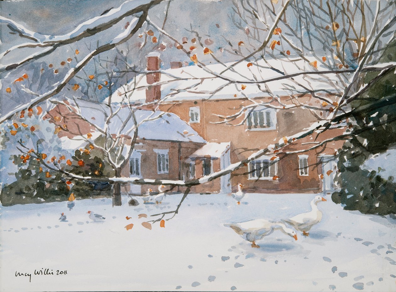 Farmhouse in the Snow, 2011 av Lucy Willis