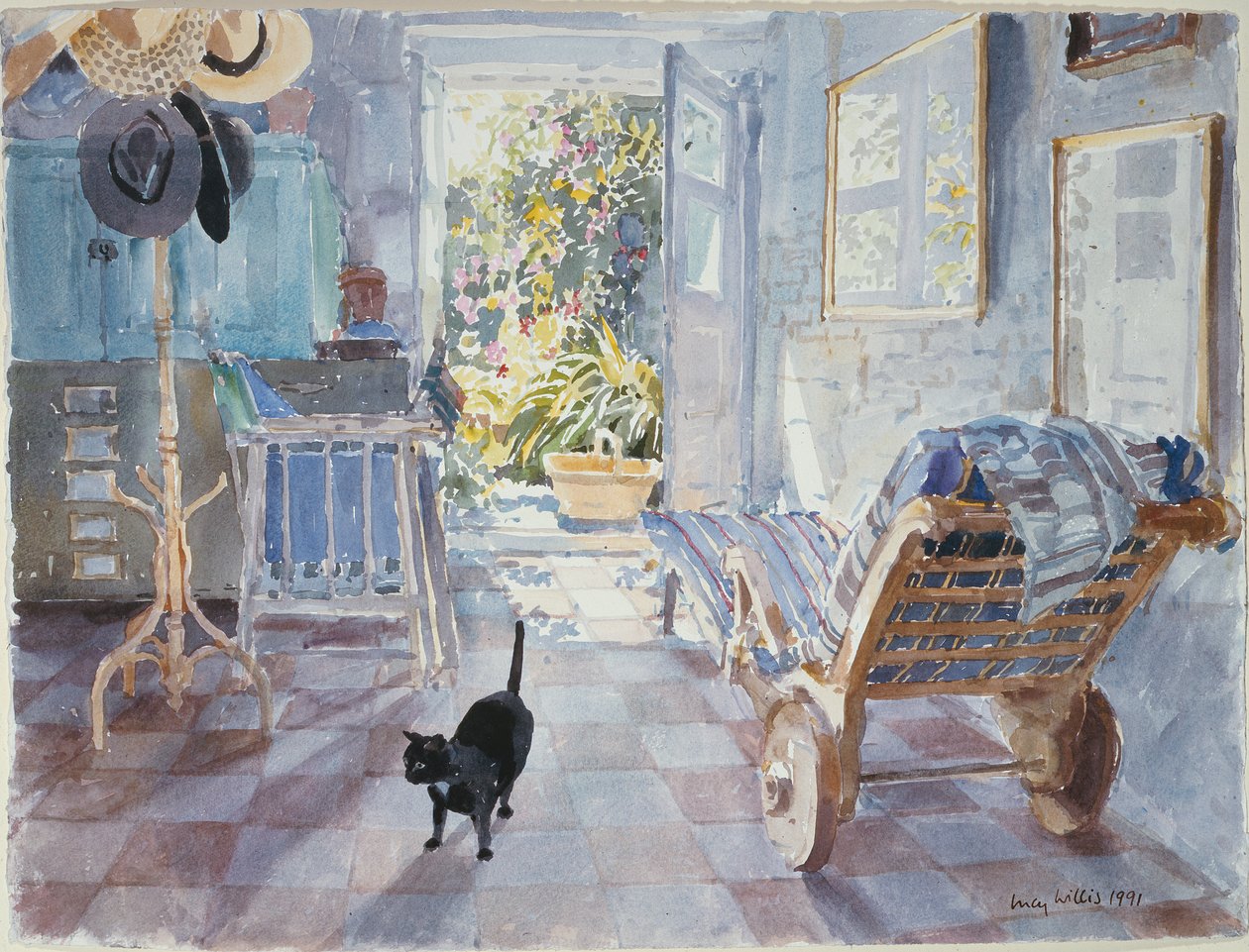 Inside Looking Out, 1991 (wc på papir) av Lucy Willis
