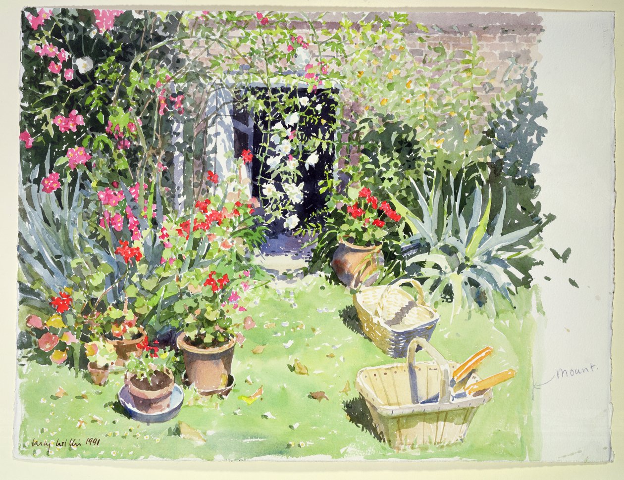 Outside Looking In, 1991 (wc på papir) av Lucy Willis