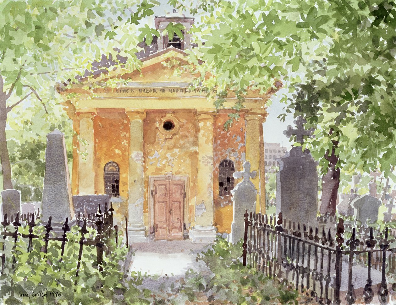 Temple of Harmony, Vesprem, Ungarn, 1996 (wc på papir) av Lucy Willis