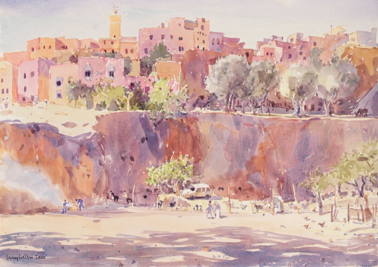 Darricha, Fes, 2000 (akvarell på papir) av Lucy Willis