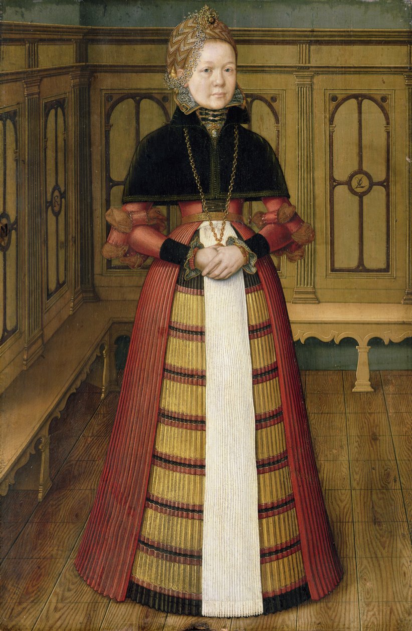 Portrett av Mette (Mathildis) von Munchhausen av Ludger Tom the Younger Ring