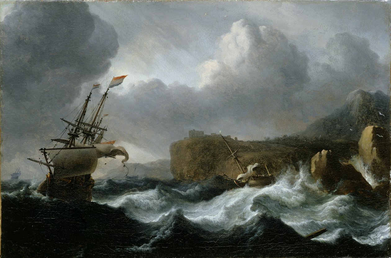 Stormfullt hav av Ludolf Backhuysen