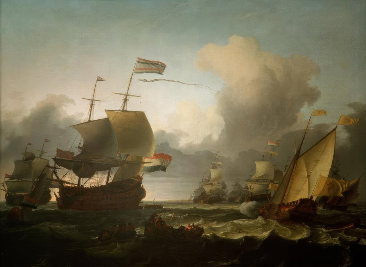 Overleveringen av den øverste kommandoen til admiral Michiel de Ruyter f av Ludolf Backhuysen