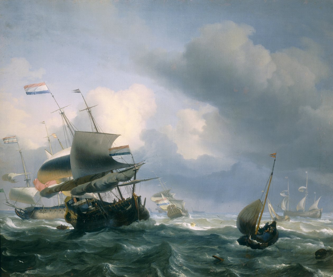 Havn med skip av Ludolf Backhuysen