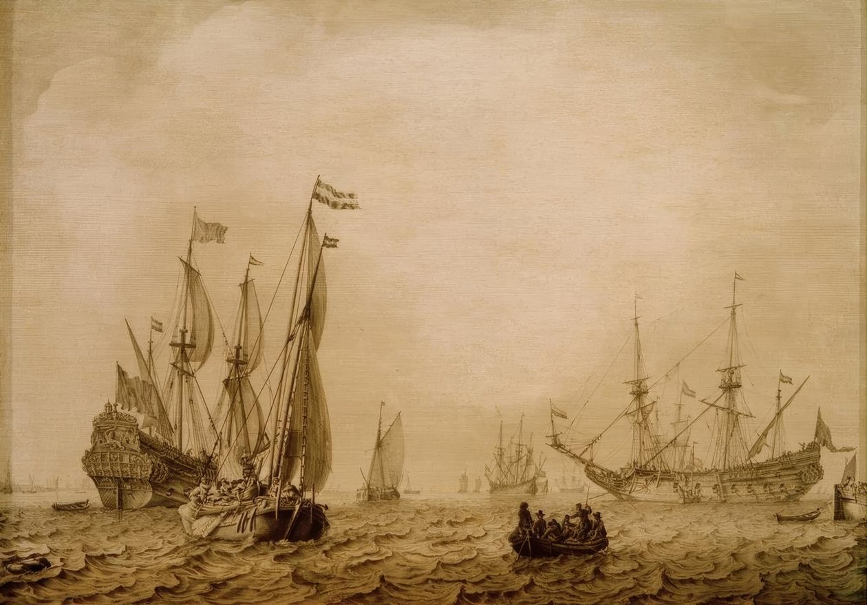 Skip i rederiet til Vlissingen (?) av Ludolf Backhuysen
